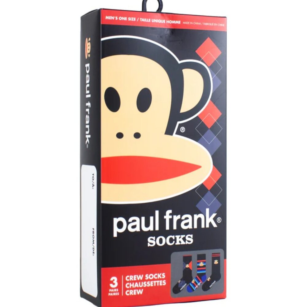 😍 NEW Paul Frank 3-pack Crew Socks